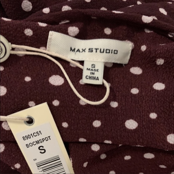 NWT Max Studio Ruffle Dot Wrap Dress Small S - Picture 5 of 6